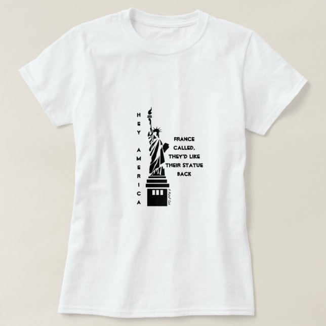 Hey America (Lady Liberty) 2 - A MisterP-Shirt T-Shirt (Design vorne)