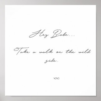 HEY BABE LOU REED SONG QUOTE WILD SEITE POSTER