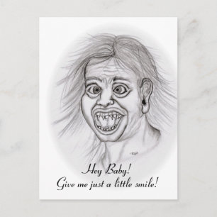 Hey Baby! Gib mir nur ein kleines Lächeln! Postkarte