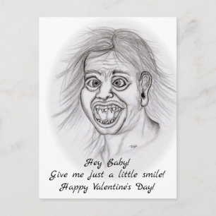 Hey Baby! Gib mir nur ein kleines Lächeln! Postkarte