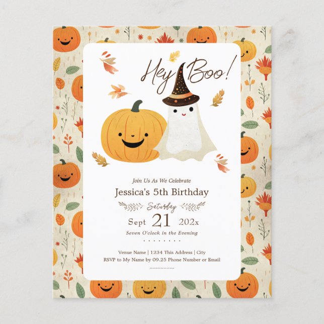 Hey Boo 5. Geburtstag Halloween (Vorderseite)