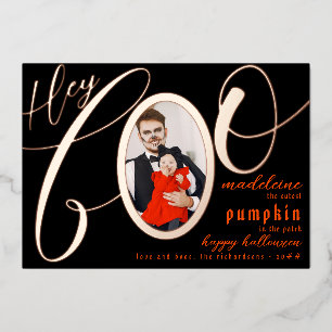 Hey Boo Black Halloween Gold Lettern Baby Foto Folien Feiertagskarte