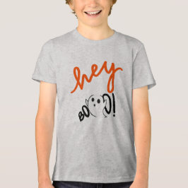 Hey Boo Black Orange Funny Halloween Ghost-Kind Tri-Blend Shirt