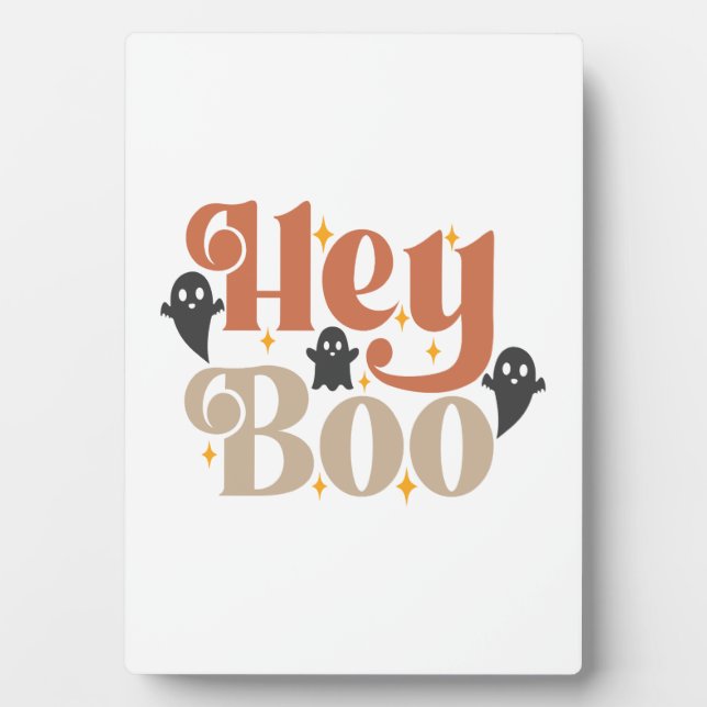 Hey Boo Boho Halloween Hey Boo Geist Fotoplatte (Vorderseite)