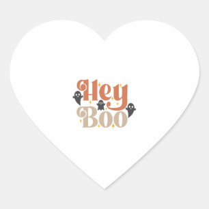 Hey Boo Boho Halloween Hey Boo Geist Herz-Aufkleber