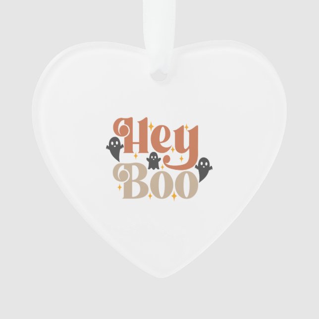 Hey Boo Boho Halloween Hey Boo Geist Ornament (Vorderseite)