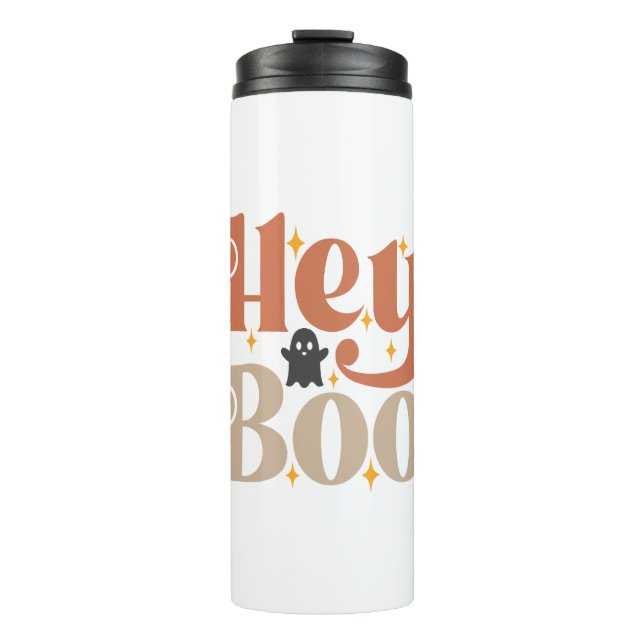 Hey Boo Boho Halloween Hey Boo Geist Thermosbecher (Vorderseite)