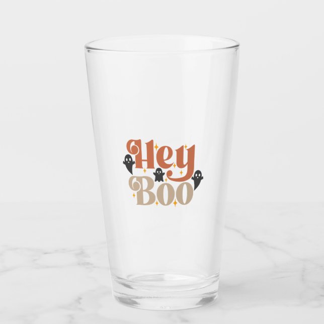 Hey Boo Boho Halloween Hey Boo Ghost Glas (Vorderseite)