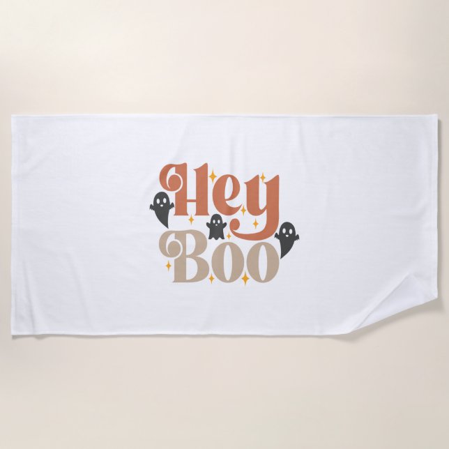 Hey Boo Boho Halloween Hey Boo Ghost Strandtuch (Vorderseite)