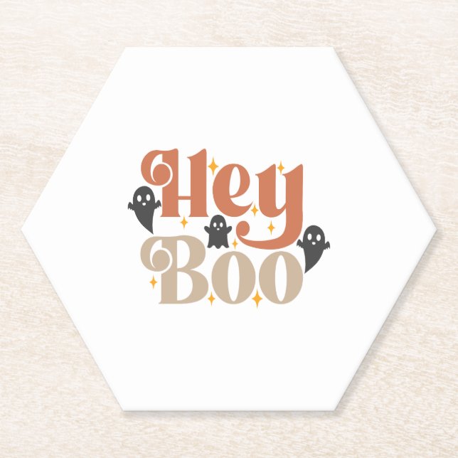 Hey Boo Boho Halloween Hey Boo Ghost Untersetzer (Vorderseite)
