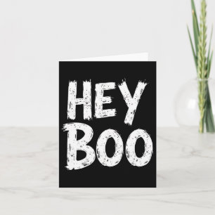 Hey Boo Funny Halloween Ghost Karte