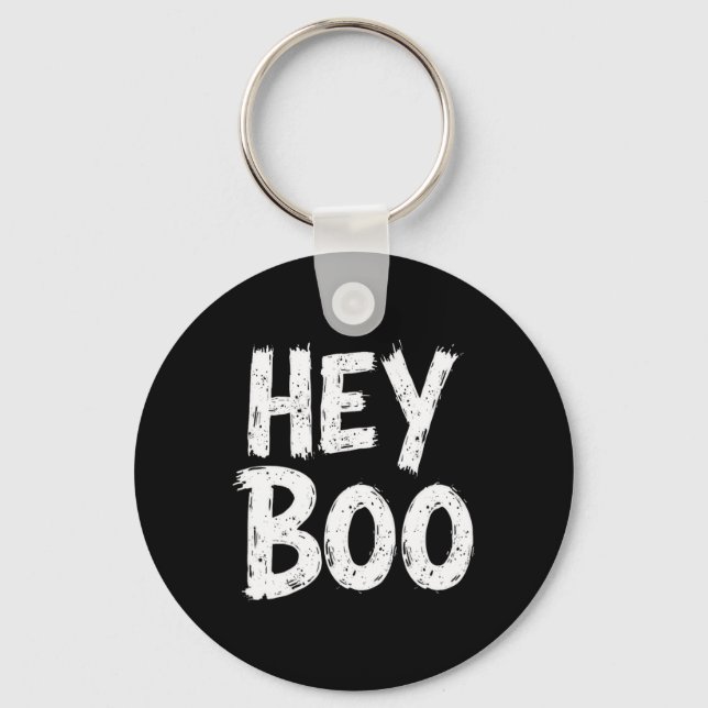 Hey Boo Funny Halloween Ghost Schlüsselanhänger (Vorderseite)