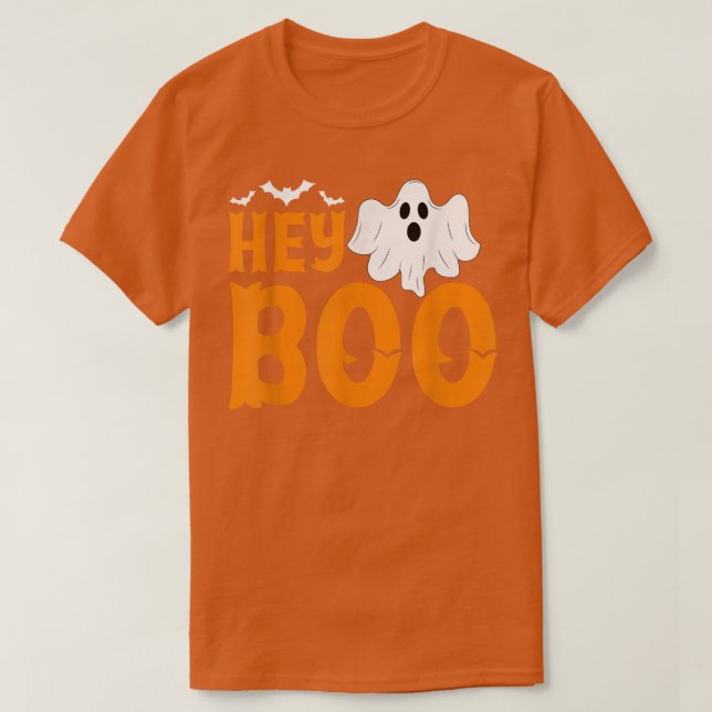 Hey Boo Funny Halloween Pun Ghost Spooky Kleinkind T-Shirt (Design vorne)