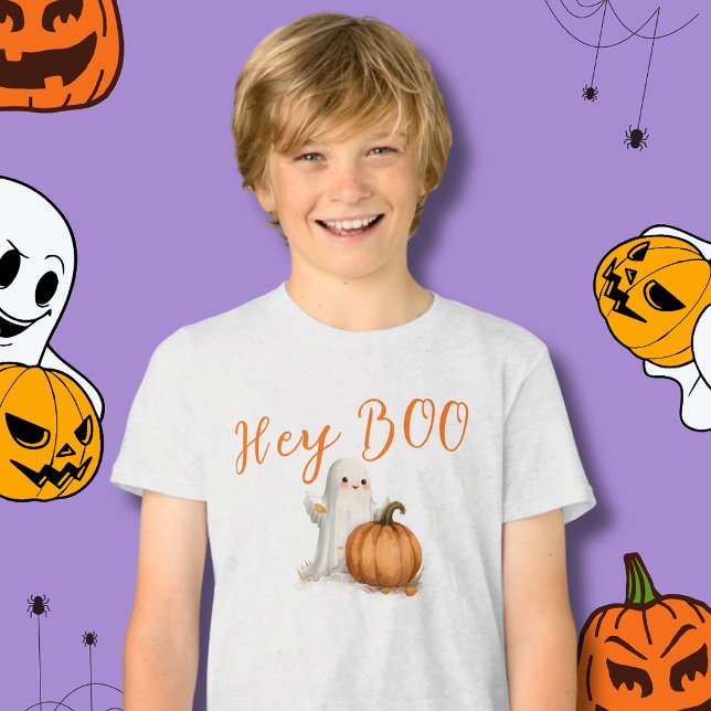 Hey BOO Geist-Kürbis  Tri-Blend Shirt (Von Creator hochgeladen)