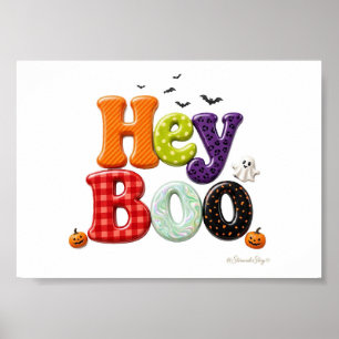 Hey Boo Gingham und Sprenkel-Schriftzug Poster