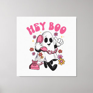 Hey Boo - Groovy Geist Halloween Leinwanddruck