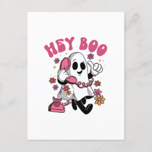 Hey Boo - Groovy Ghost Halloween Postkarte