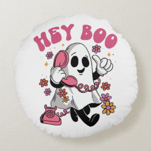 Hey Boo - Groovy Ghost Halloween Rundes Kissen