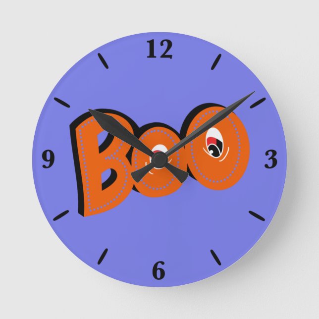 Hey Boo, habe ich dich für Typografie Gezeichnet Runde Wanduhr (Vorderseite)