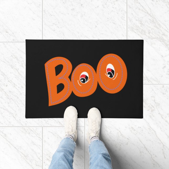 Hey Boo, habe ich dich um Typografie Gezeichnet? Fußmatte (Indoor)