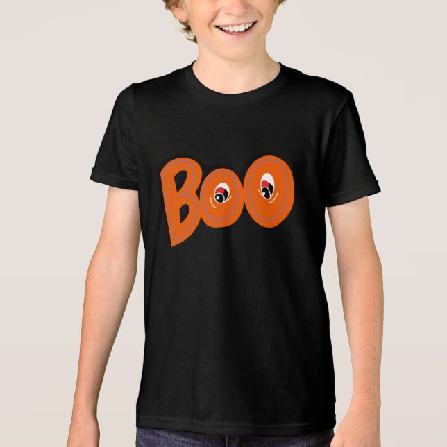 Hey Boo, habe ich dich um Typografie Gezeichnet? Tri-Blend Shirt (Vorderseite)