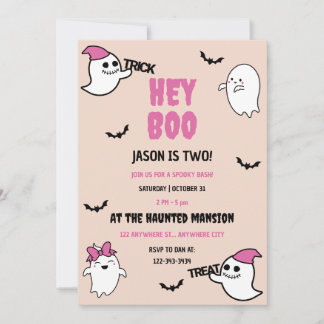 Hey Boo Halloween Geburtstagsparty Einladung