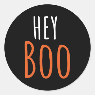 Hey Boo Halloween Ghost Boo Runder Aufkleber