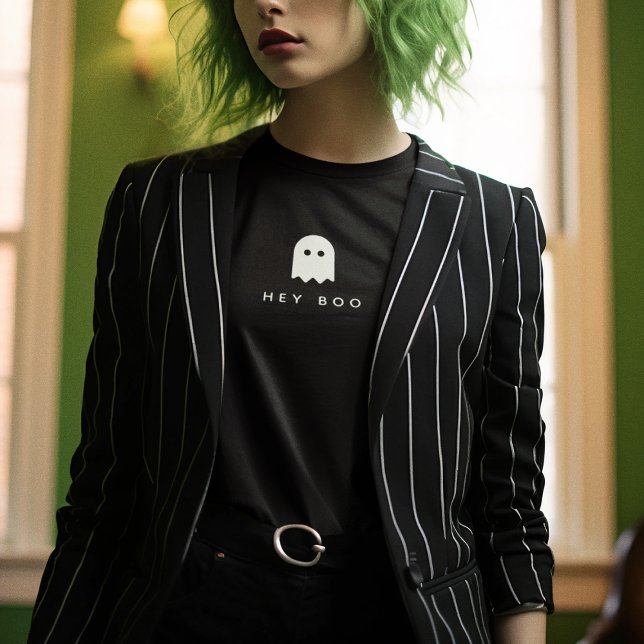 Hey Boo Halloween | Ghost Modern Minimalistisch Ni T-Shirt (Von Creator hochgeladen)