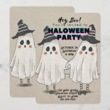 Hey Boo Halloween niedliche Einladung für Kinder u