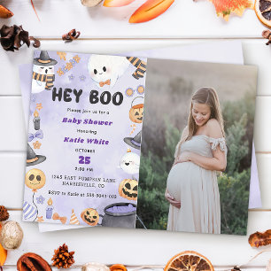 Hey Boo! Halloween-Party Niedlich Ghost Baby Dusch Einladung