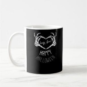 Hey, Boo! Happy Halloween Skeleton Hand Heart Clas Kaffeetasse