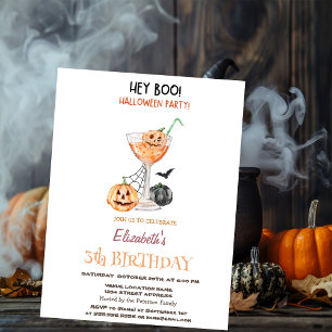 Hey Boo Kürbis Cocktail Halloween Geburtstag Einladung