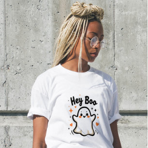 Hey Boo Lustiges Halloween-Geist Damen T-Shirt Tri-Blend Shirt