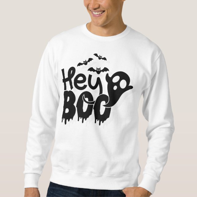 Hey Boo Lustiges Halloween Sweatshirt (Vorderseite)