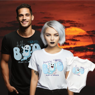 Hey Boo Niedlich Blue Bat Ghost Baby Boy 1. Hallow T-Shirt