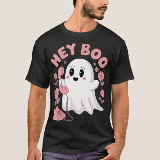 Hey Boo Niedlich Ghost Funny Halloween Girls Fraue T-Shirt