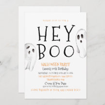 Hey Boo, Niedlich Ghost Halloween Einladung