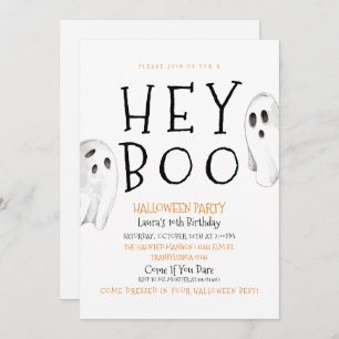 Hey Boo, Niedlich Ghost Halloween Einladung