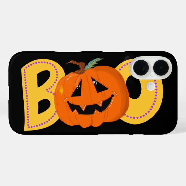Hey Boo Niedlich Pumpkin Typografie Zeichne Kunst Case-Mate iPhone Hülle (Rückseite (Horizontal))