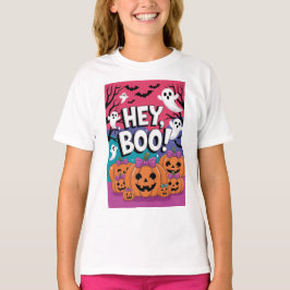 Hey Boo! Niedliches Ghost Halloween Shirt für Mädc