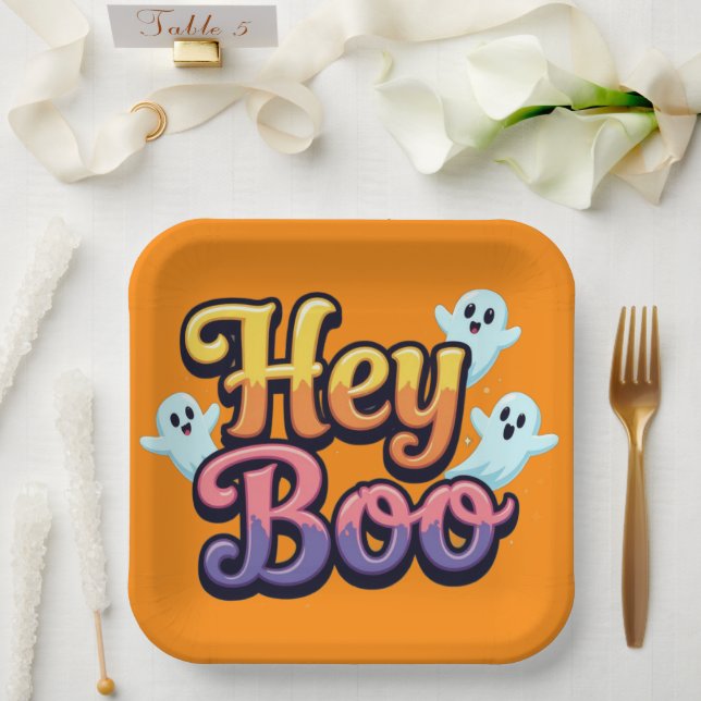 Hey Boo Pappteller (Hochzeit)