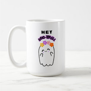 Hey Boo-schöne Niedliche Ghost & Blume Halloween G Kaffeetasse