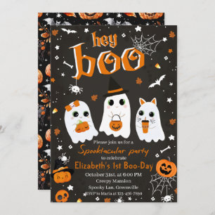 Hey Boo Spooktacular Halloween 1. Geburtstags-Part Einladung