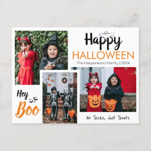Hey Boo Spooky Halloween Familie Foto Collage Feiertagspostkarte