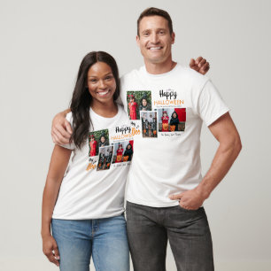 Hey Boo Spooky Halloween Familie Foto Collage T-Shirt