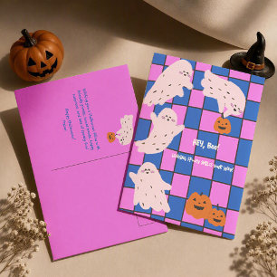 Hey, Boo! Süßer Geist Halloween Postkarte