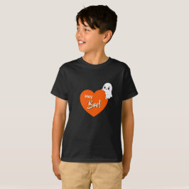 Hey Boo Süßer Geist Orange Herz Halloween T-Shirt