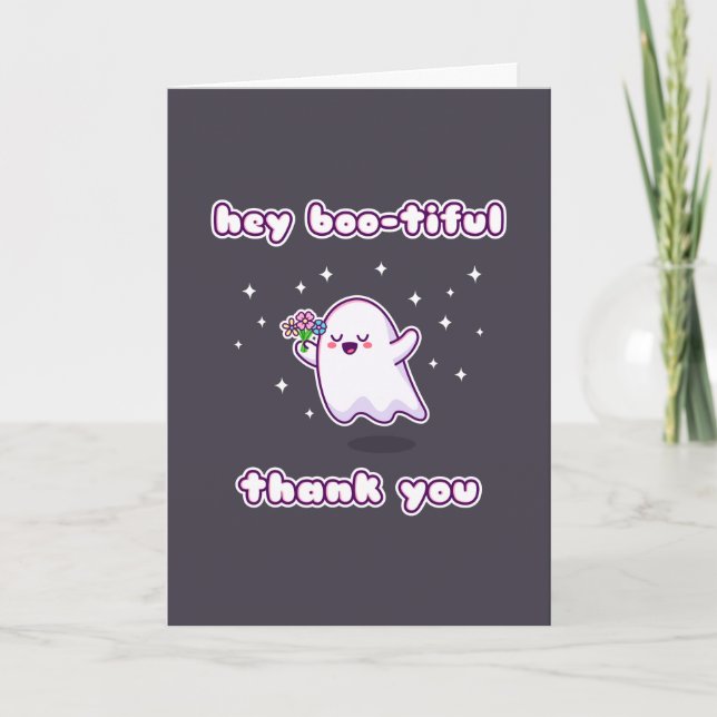 Hey, Boo-tiful Danke Pun Card Karte (Vorderseite)