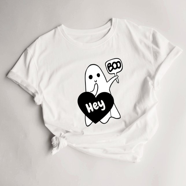 Hey Boo Women's Niedliches Geisterhaus T-Shirt (Von Creator hochgeladen)