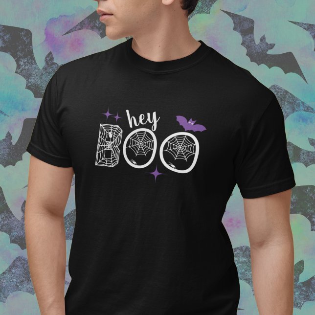 Hey & Bye Boo Halloween Bat und Web T-Shirt (This item is for display purposes only to illustrate the design element. )